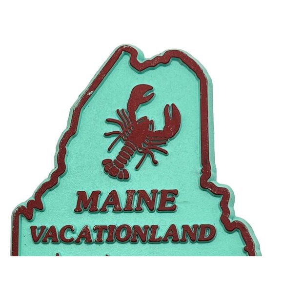 Maine State Outline Refrigerator Magnet Vintage Vacationland Lobster Souvenir - Picture 4 of 6